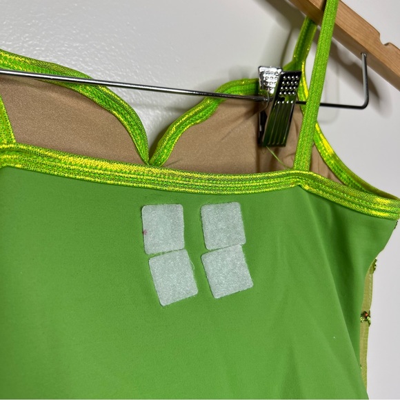 Curtain Call Costumes Dance Dress Up Play Fairy Child Size 12 Sequins Green - Picture 6 of 13